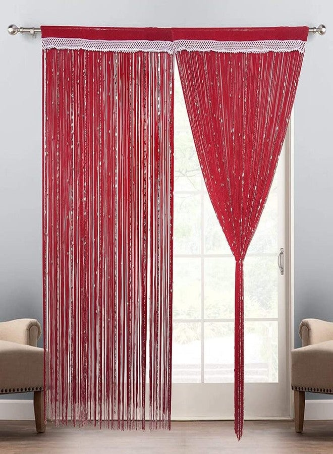Selibration |100x200 cm Red Color with Sparkle String Curtains Hanging (2 Piece) for Room Dividers & Party Decorations,Home Decoration,Event Theme - Image 2
